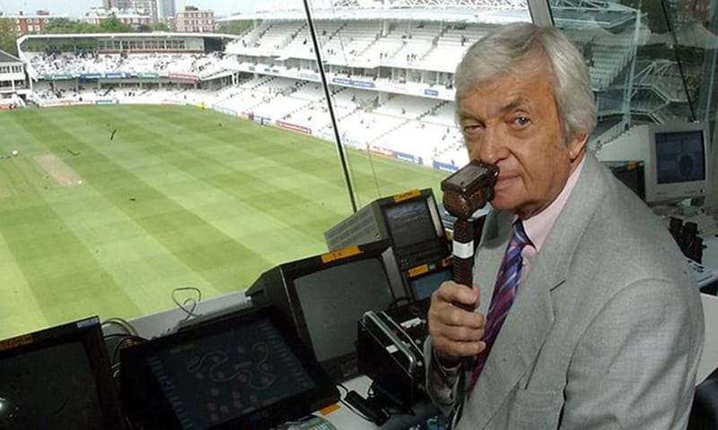 Historic Pakistani cricket commentary box during a Test match
