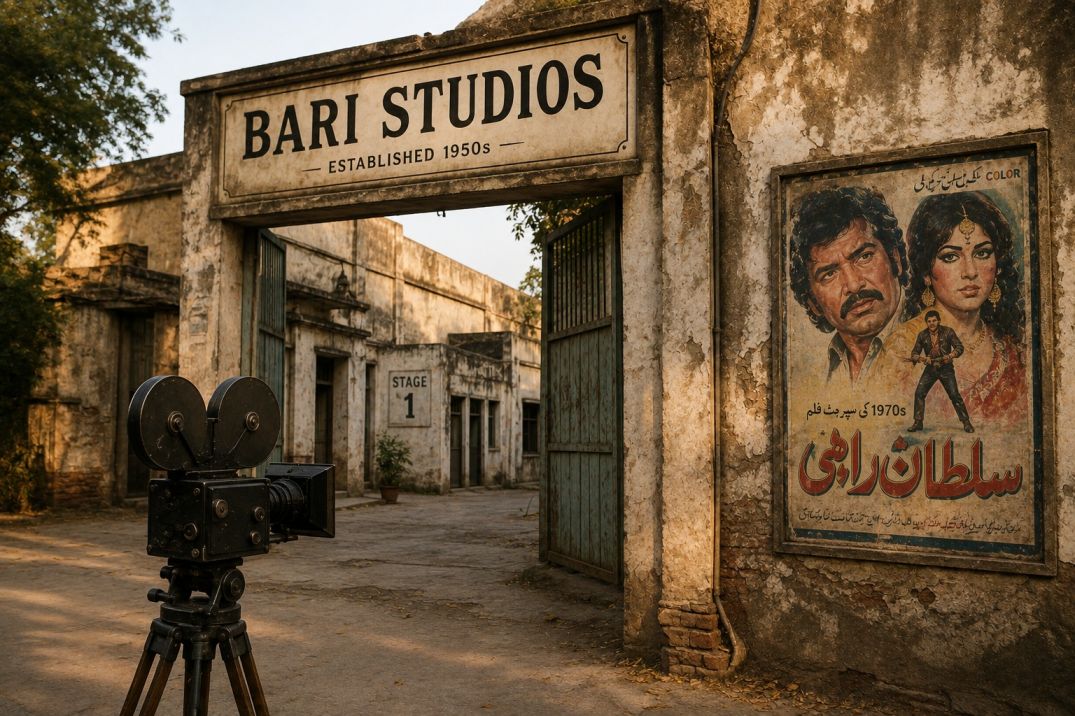 An ageing Bari Studios building in Lahore representing the decline of Pakistan’s historic film industry