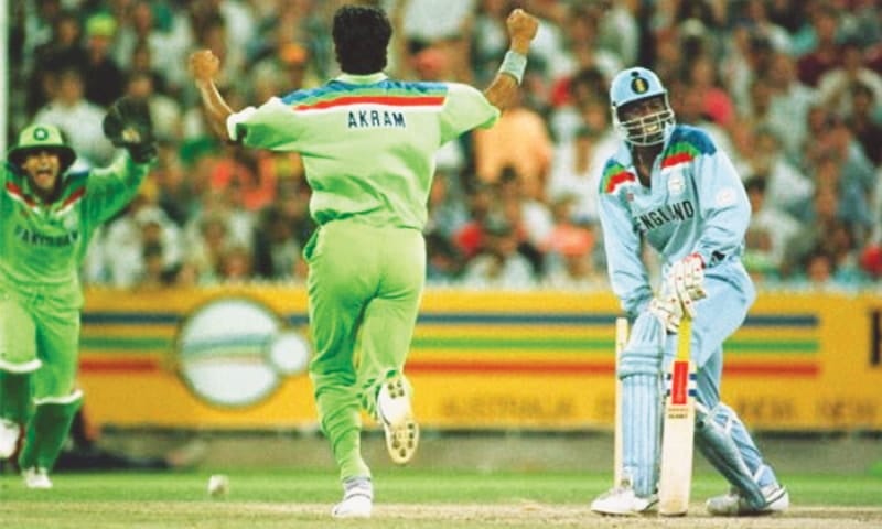 Archival montage depicting historic Pakistani sporting achievements in hockey, squash, cricket, and snooker during 1994.